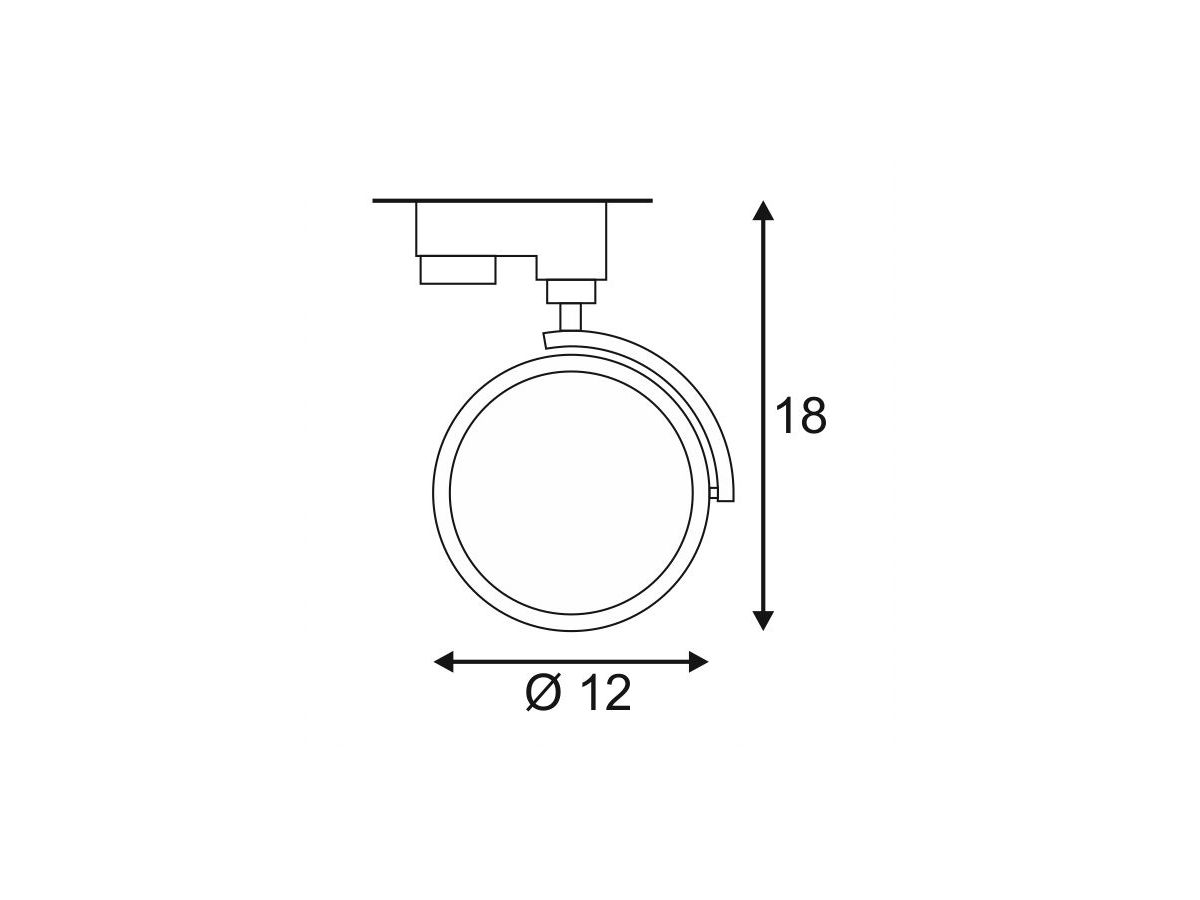 Strahler SLV KALU TRACK, GU10 75W mit 3-Phasen-Adapter IP20 schwarz