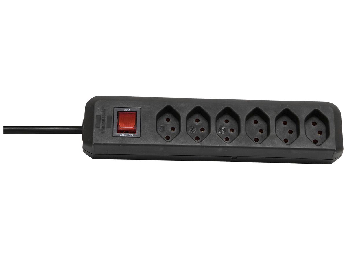 Steckdosenleiste cleverLINE Schalter 6×T13 3m H05VV-F 3×1mm² sz