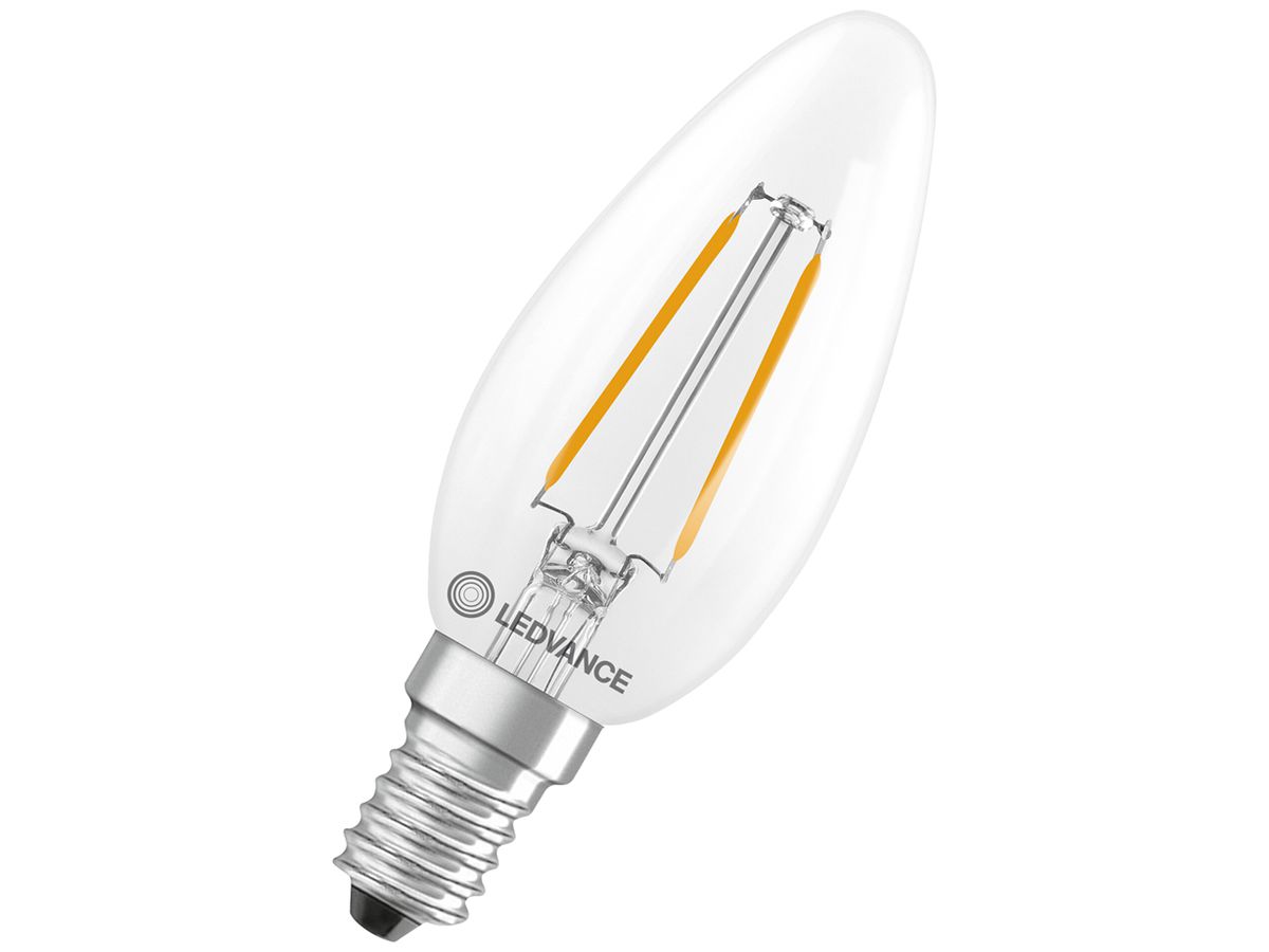 LED-Lampe LEDVANCE CLASSIC B E14 1.8W 250lm 827 B10.5 klar Ø35×100mm