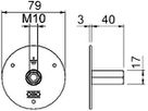 Erdungsfestpunkt Bettermann 205 DG V4A, M10/12, Ø80×40mm