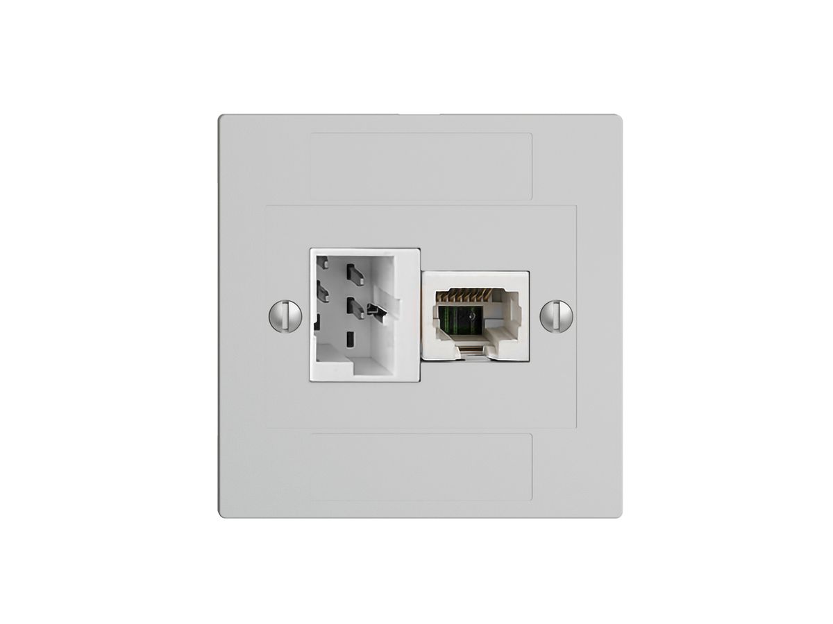 UP-Anschlussdose 1×TT,1×RJ45/u 4P EDIZIOdue hellgrau ITplus ITM