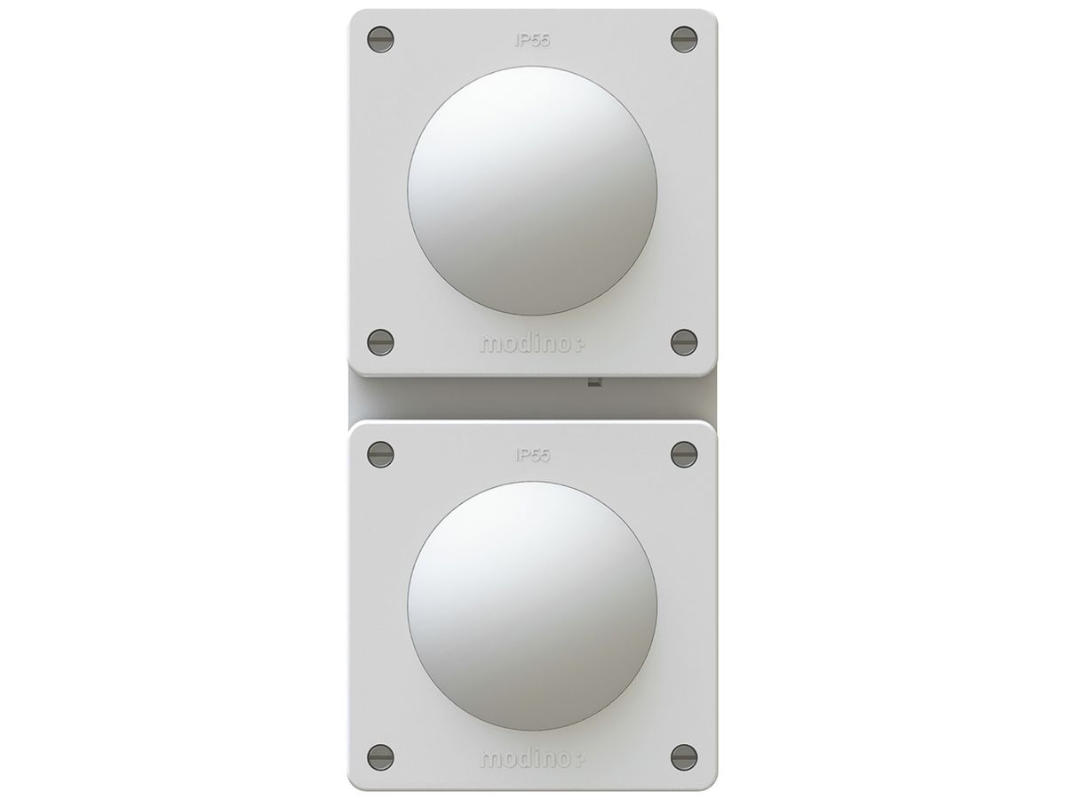 UP-Kombination EXO 2×1, 2×Druckschalter S3, IP55, weiss