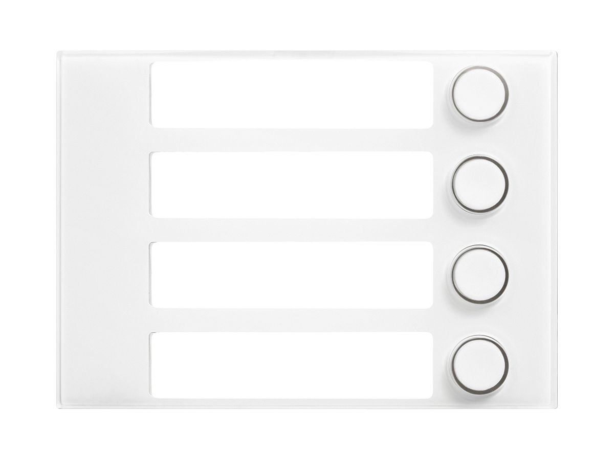 Frontplatte für Ruftastenmodul Urmet Alpha, 4×Taste, IP55, weiss