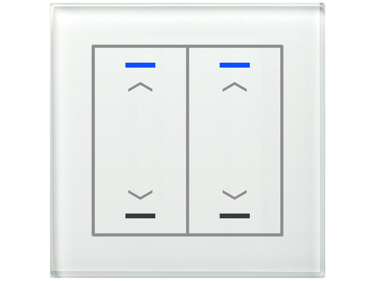 UP-Taster KNX RGBW MDT BE-GTL20W.A1 2T/4B Glas weiss "Jalousie"