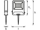 LED-Gartenlampe LDV ENDURA GARDEN Flood, 20W 830 mit Erdspiess