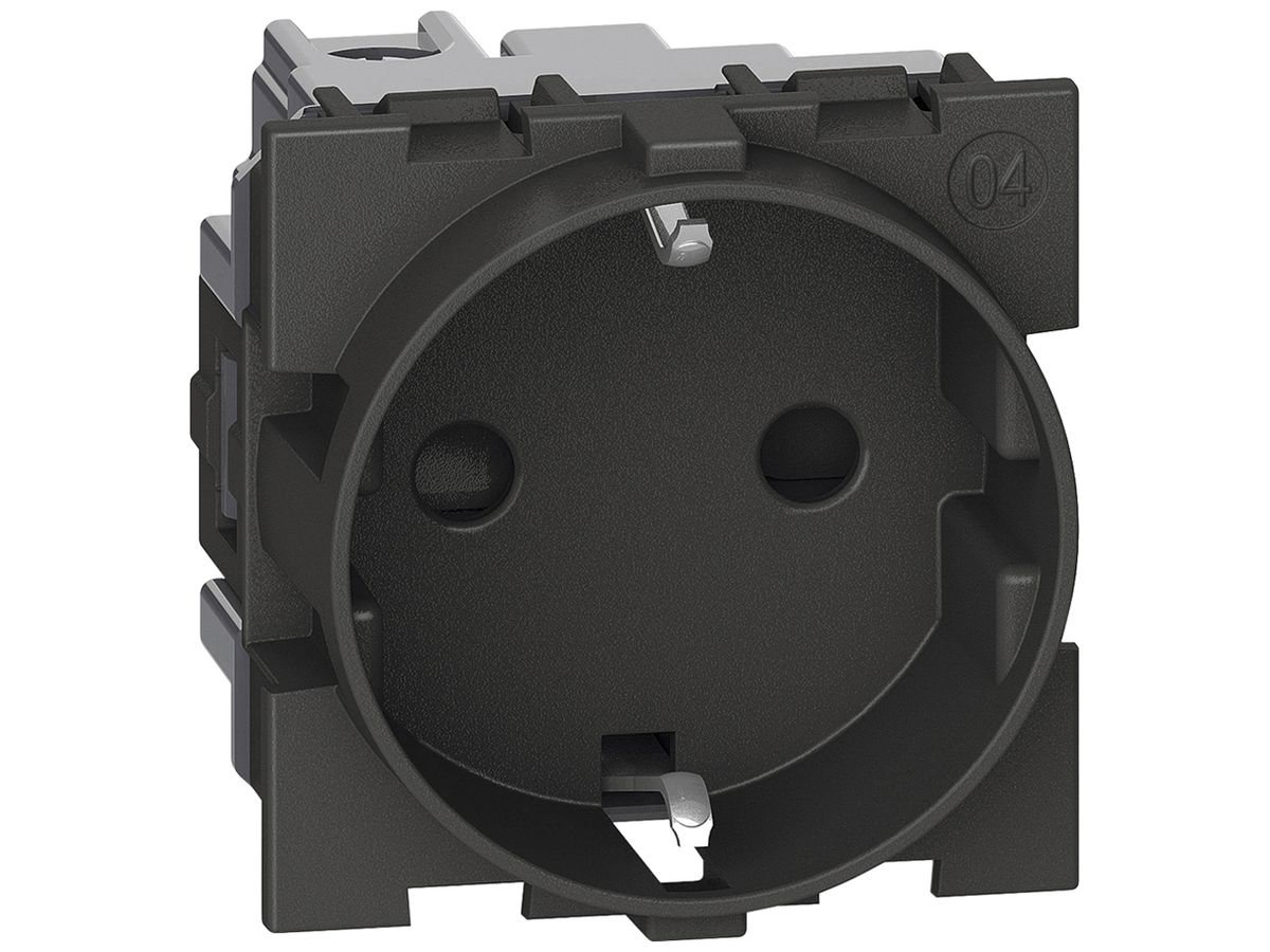Steckdose Living Now Schuko mit Schraubklemmen 2 Module 16A schwarz