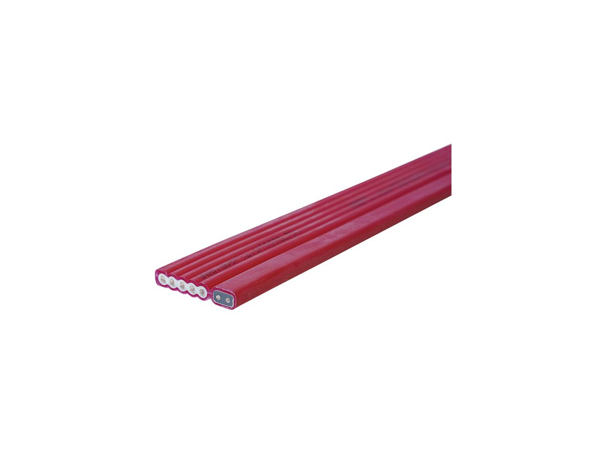 Flachkabel Woertz Combi 5×2.5+2×1.5mm² halogenfrei rot Cca