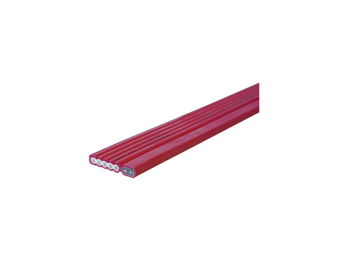 Flachkabel Woertz combi 5×2.5+2×1.5mm² PO rot 3LNPE Cca