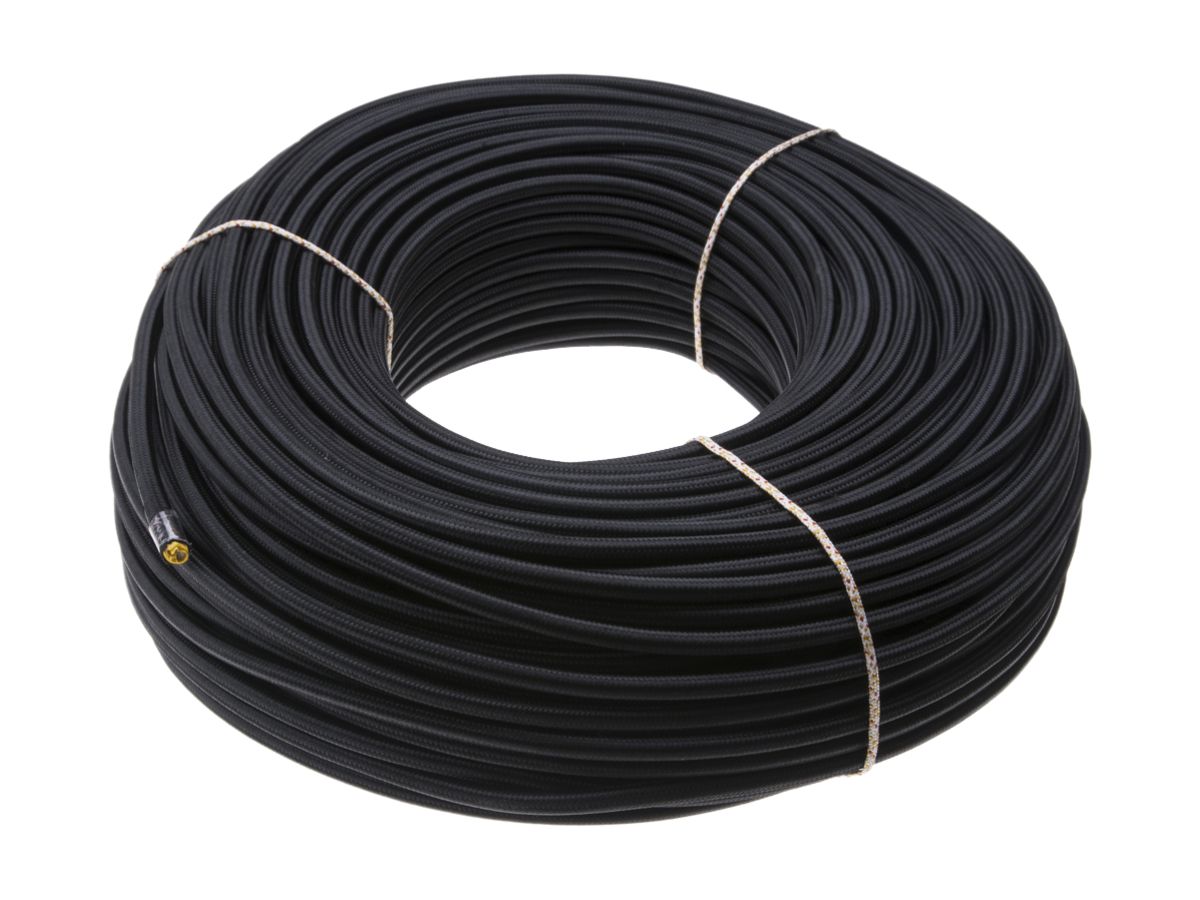 Kabel H05VV-F textil 3×1mm² schwarz 100m