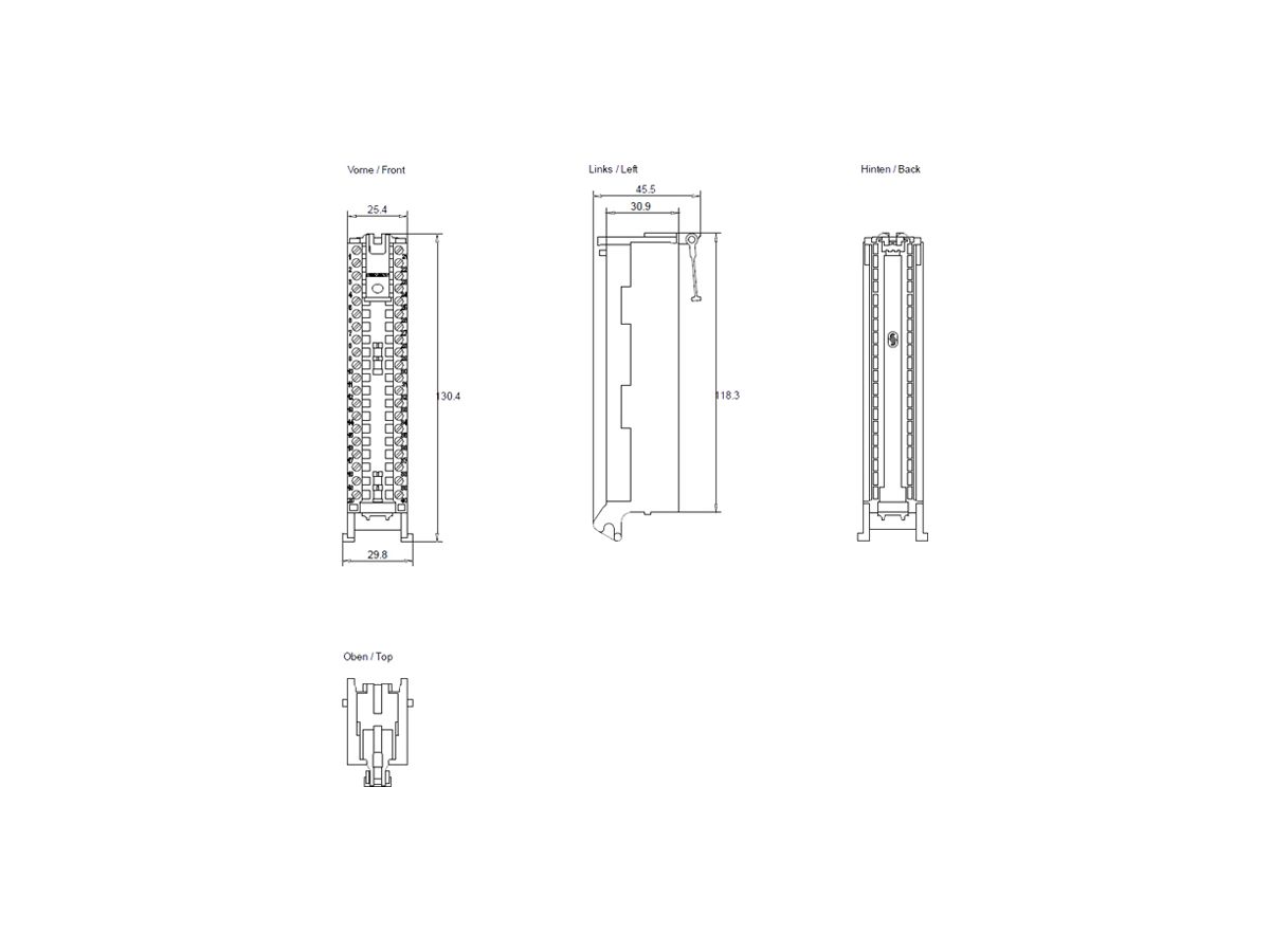 SPS-Frontsteckermodul Siemens SIMATIC S7-1500, 35mm 40-polig Schraubklemmen