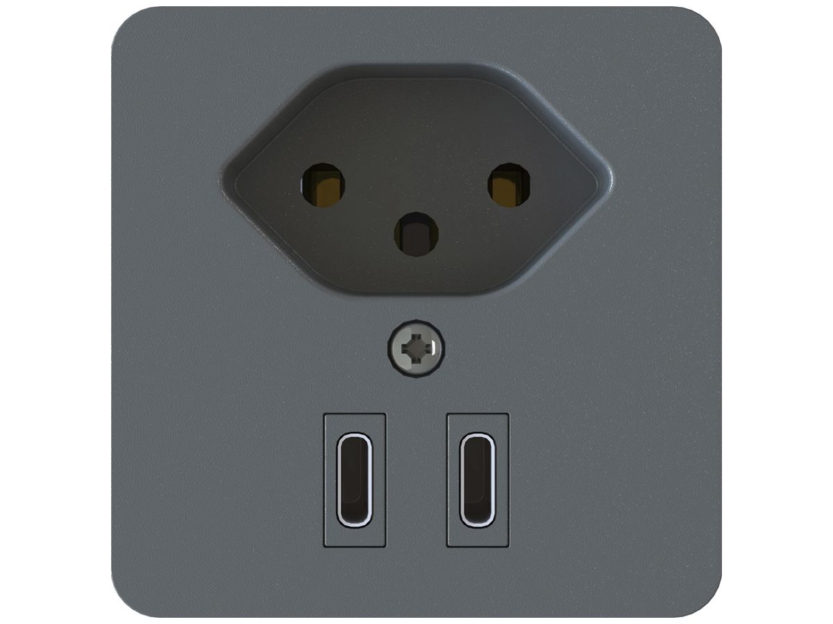 Kombination MAX HAURI priamos 2×USB-C 3000mA 5…12V anthrazit
