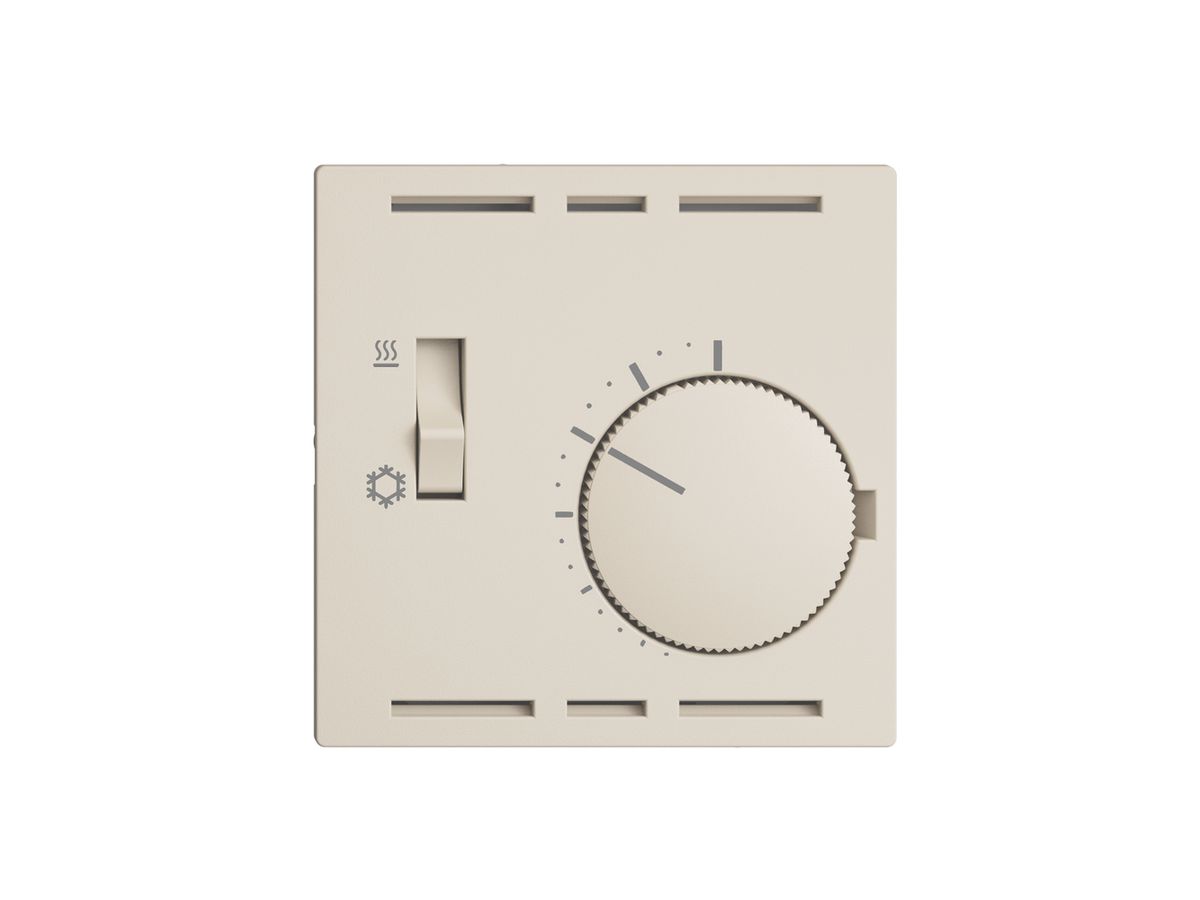 Abdeckset für Thermostat EDIZIOdue, mit Schalter Heizen/Kühlen, 60×60mm, crema