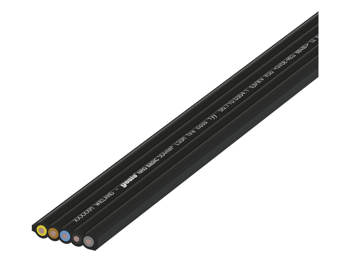 Flachleitung 5G gesis® NRG BASIC, 4mm², HF, 20A, 0.6/1kV, schwarz