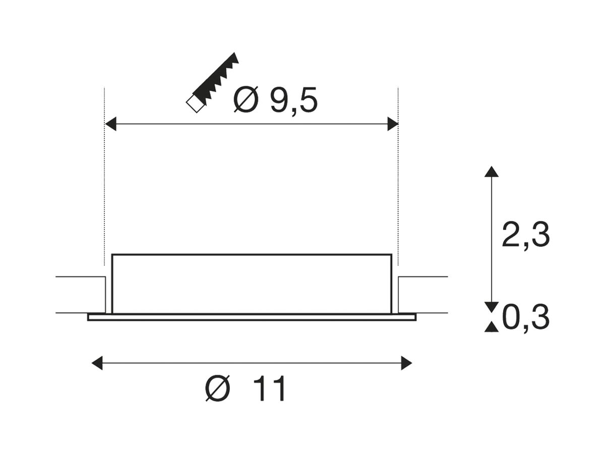 Einbaurahmen SLV NEW TRIA 95 Aluminium Ø110×26mm weiss