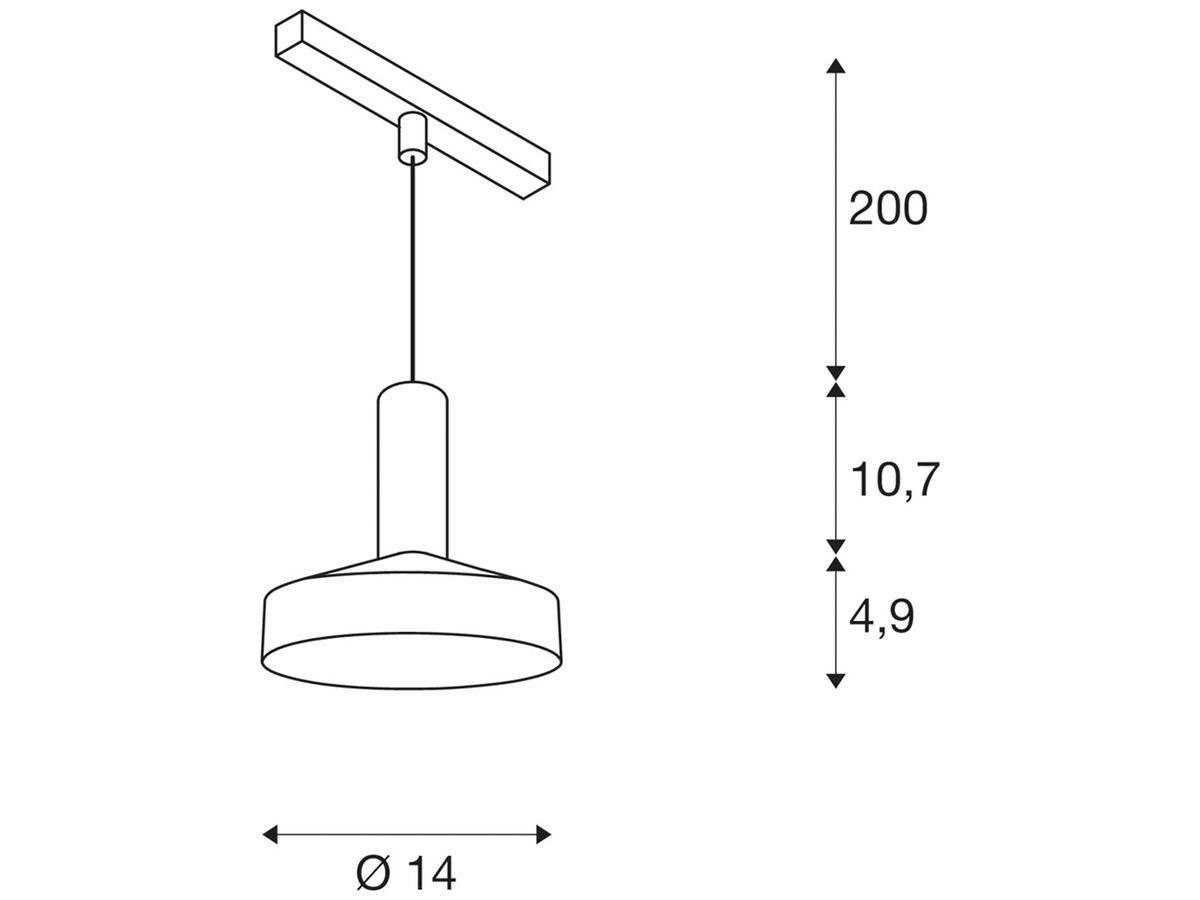LED-Pendelleuchte SLV LALU TETRA 10W 700lm 2700…3000K DALI Ø140×150mm schwarz