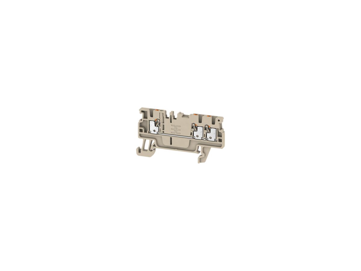 Durchgangs-Reihenklemme Weidmüller A3C PUSH IN 1.5mm² 3 Anschlüsse TS35 beige