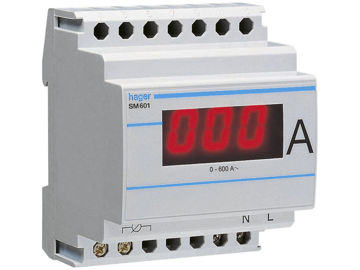 EB-Amperemeter Hager 0…600A, ohne Stromwandler