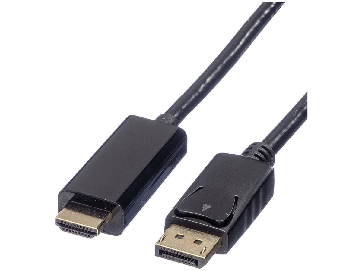 DisplayPort/HDMI-Kabel ROLINE 4K@60Hz (DisplayPort 1.2) schwarz 5m