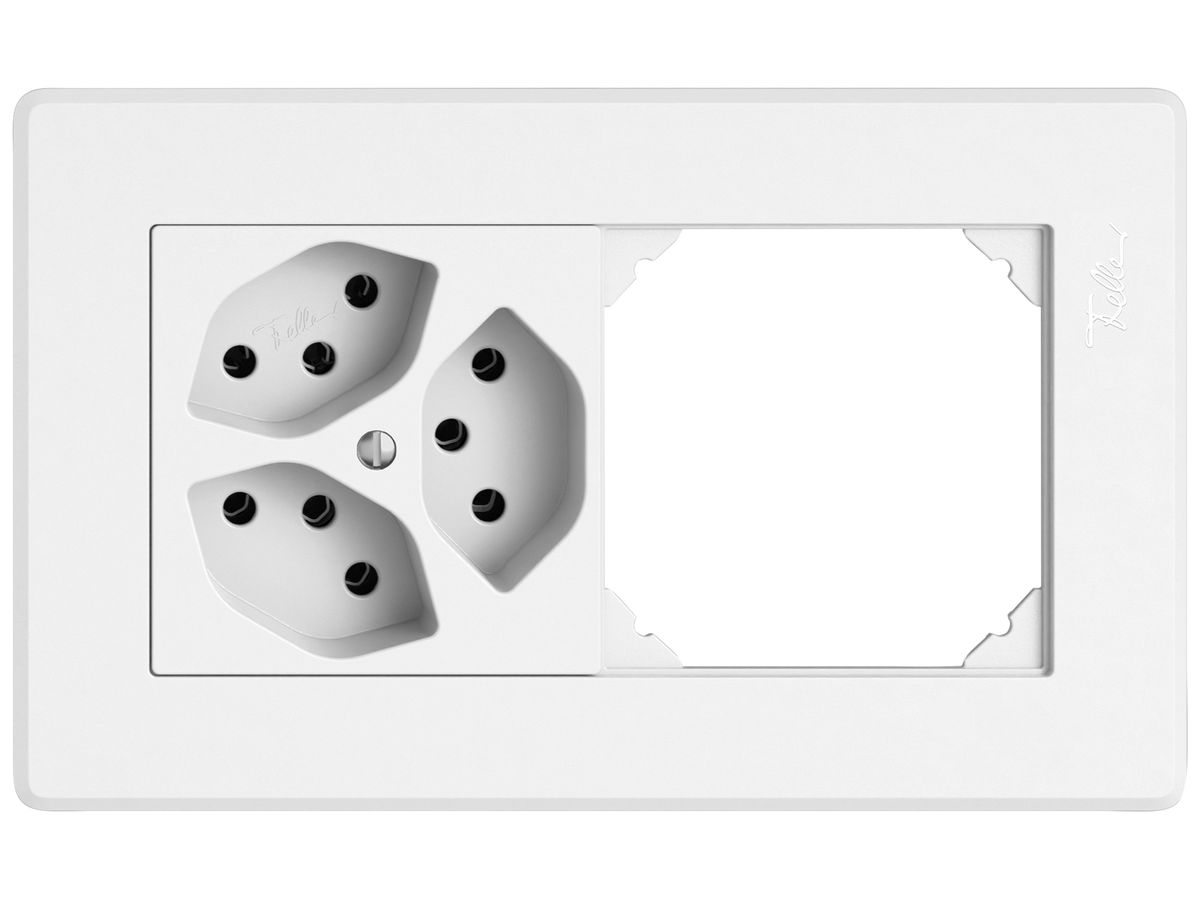 UP-Kombination EDIZIO.liv SNAPFIX® 1×2 96×156mm 3×T13+leer weiss