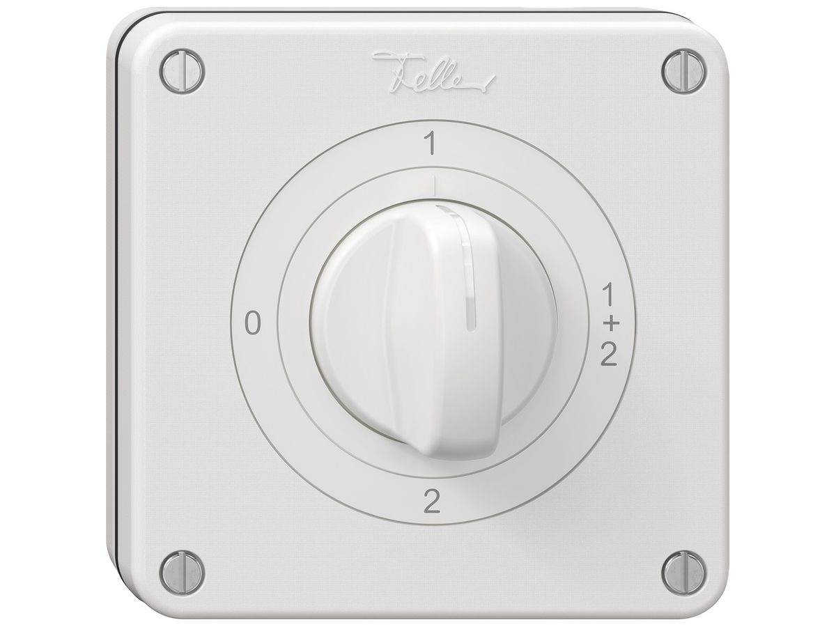 UP-Drehschalter NEVO SNAPFIX® Serienschalter 16A 400V 0-1-1+2-2 ws