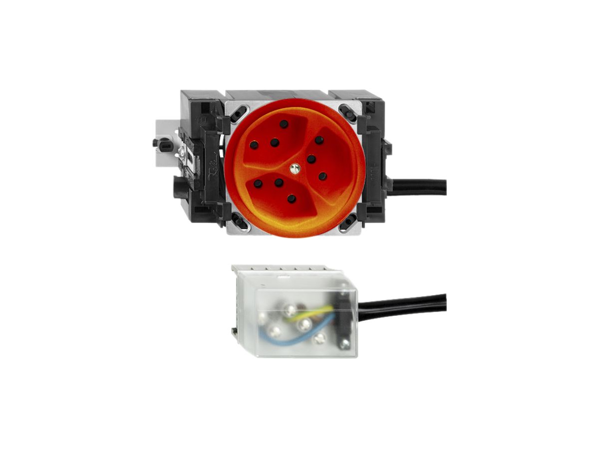 EB-Steckdose FH 3×T13 L2 orange 53mm für Flachkabel Powerbus