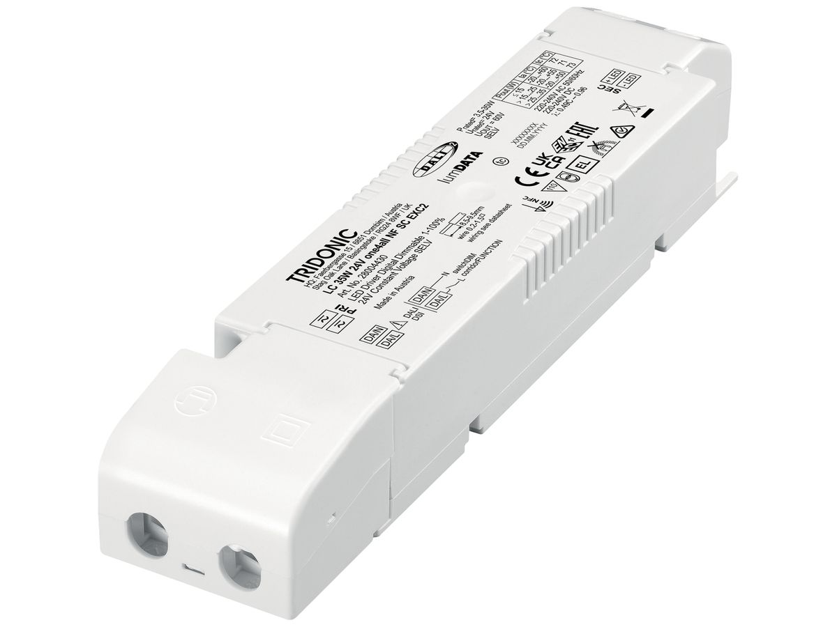 LED-Betriebsgerät Tridonic LC 3.5…35W 24V 31…173mA DALI DSI DIM 195×43×30mm