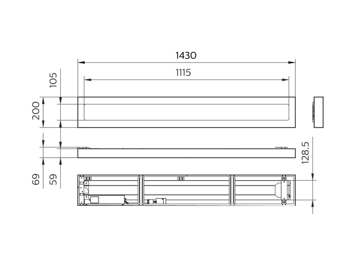 AP-LED-Deckenleuchte Philips CoreLine 31W 4000lm 3000K 1430mm weiss