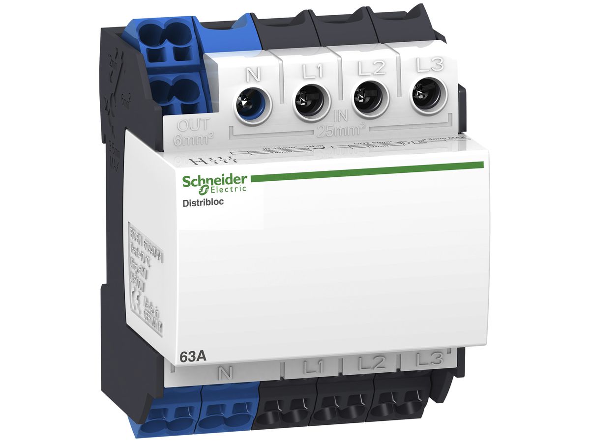 Klemmenblock Schneider Electric 63A 4-polig