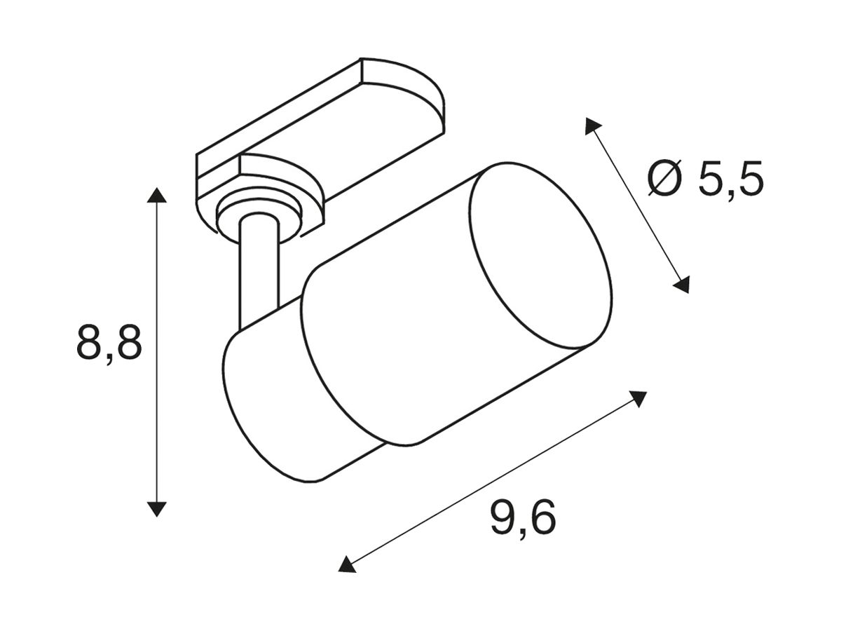 Spot SLV PURI 2.0 Tube GU10 1×6W DIM AD3PH Ø55mm schwarz