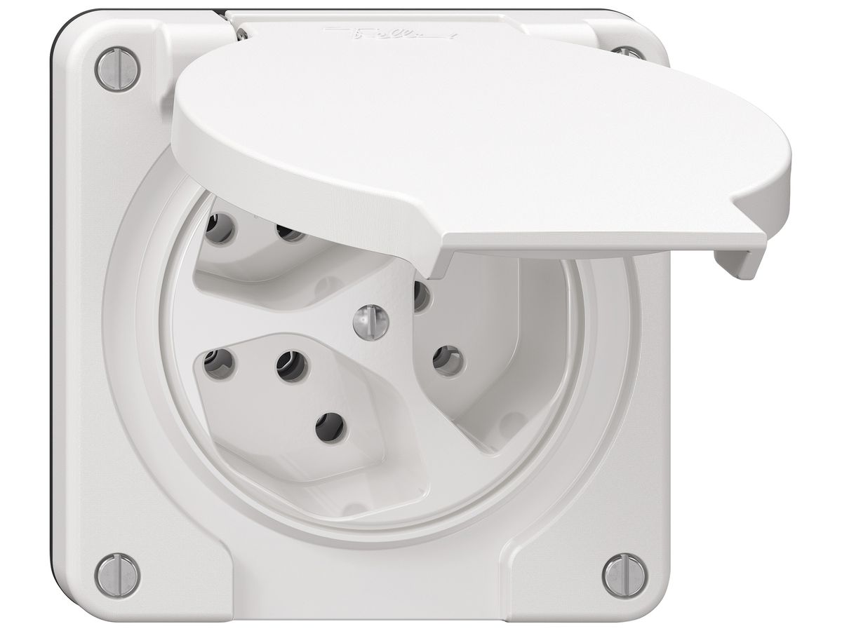 Steckdose NEVO SNAPFIX® 3×T13 10A 250V 87×87×32mm IP21 ws