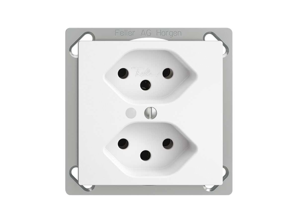 EB-Steckdose EDIZIOdue 2×T13 weiss mit LED grün