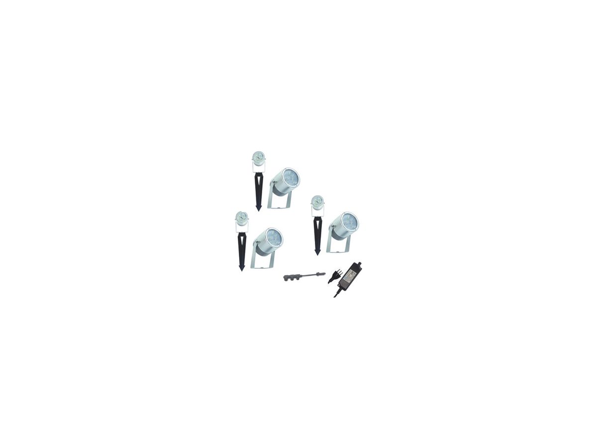 LED-Spiessleuchte KOLIBRI Set à 3Stk, 24VDC, 4W, 370lm, 2700K, IP67, Al eloxiert