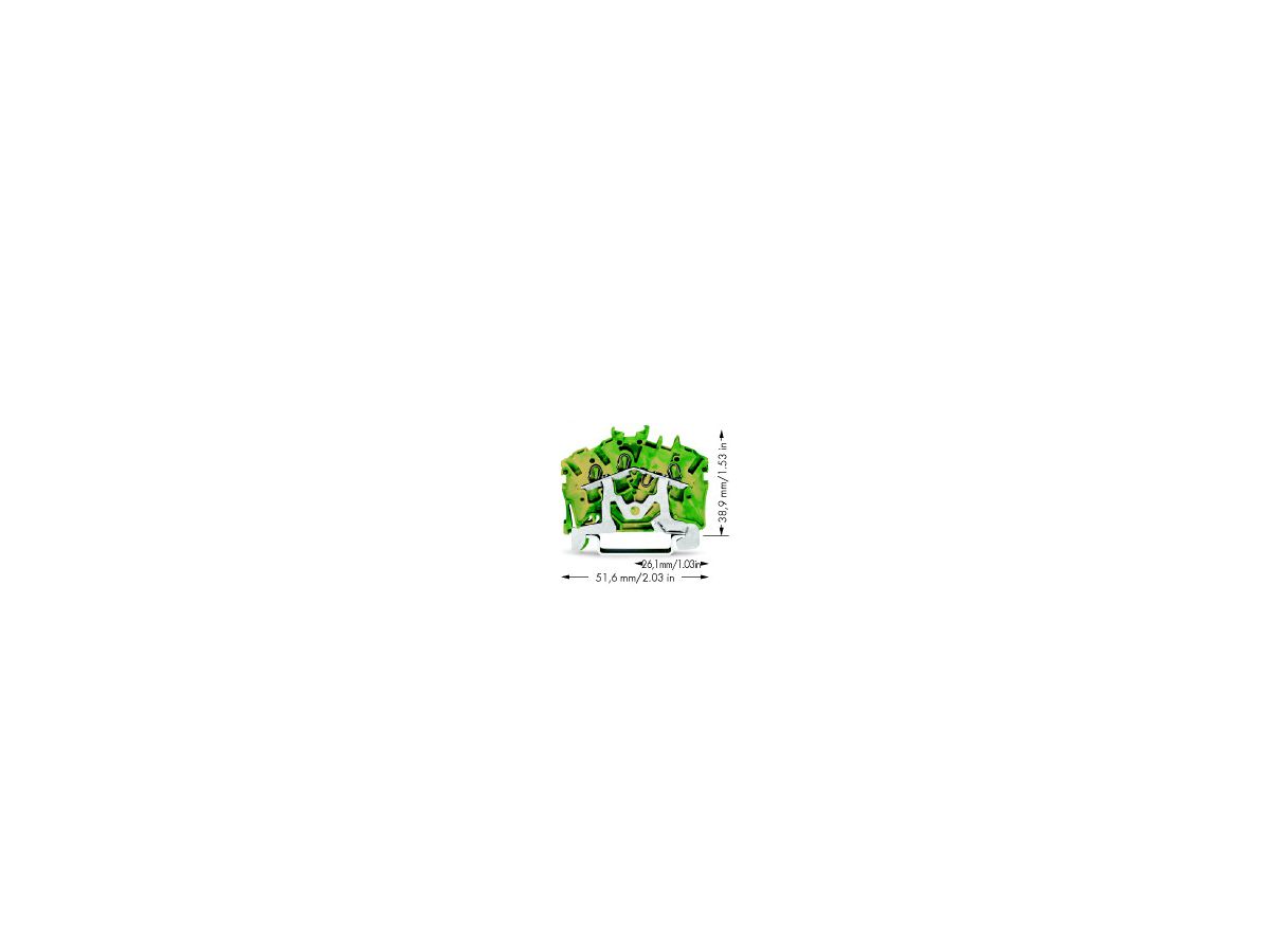 Durchgangsklemme WAGO TOPJOB S 4mm² 3L grün/gelb