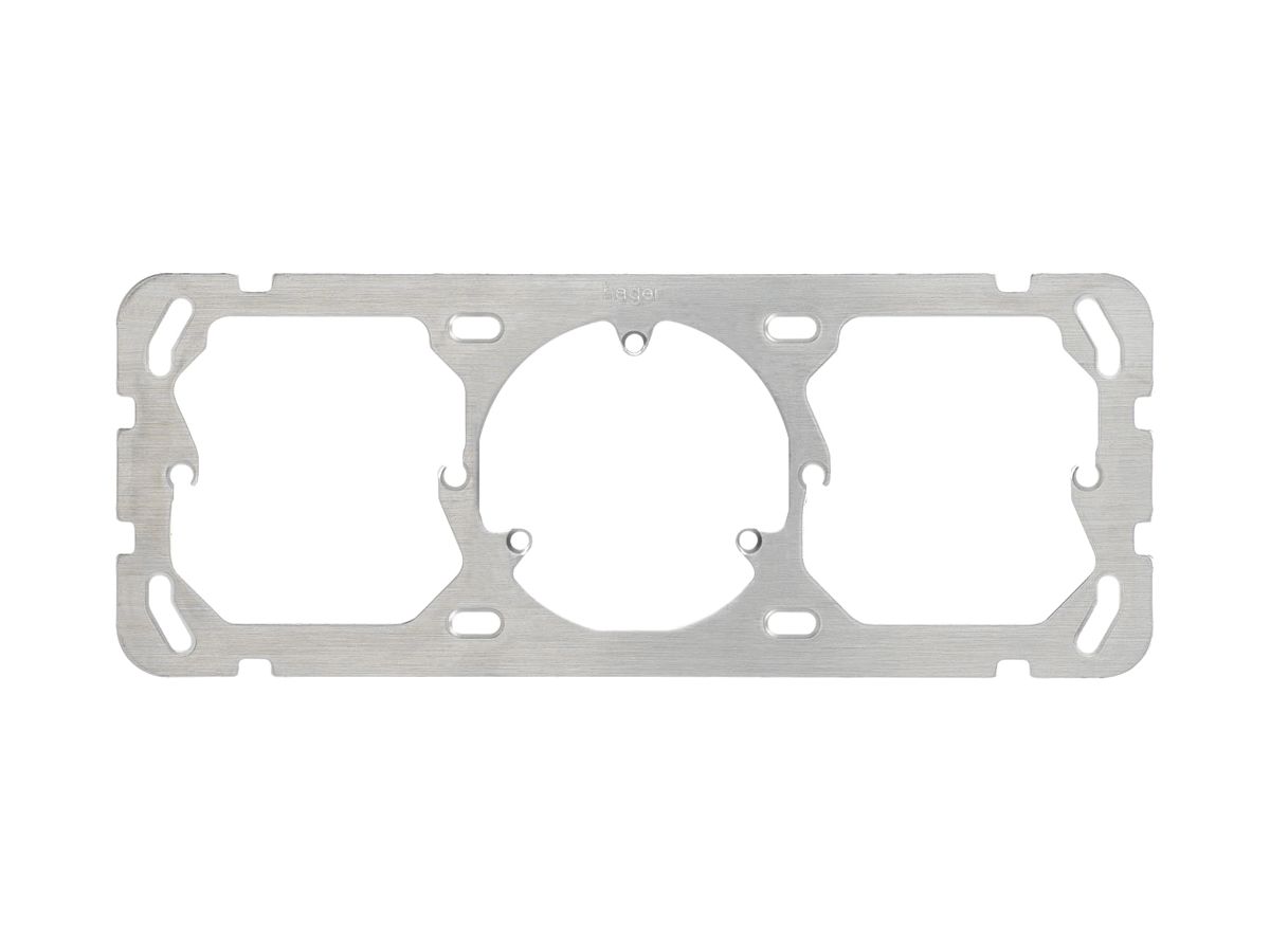 Befestigungsplatte HA Gr.I-I-I horizontal 77×197mm, 52mm+3-Punkt+52mm, Aluminium