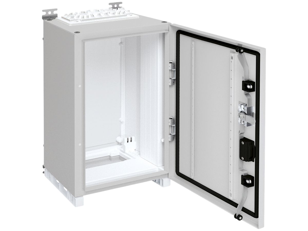 Wandschrank Hager univers mit Volltür SK II IP55 500×300×275mm RAL 7035