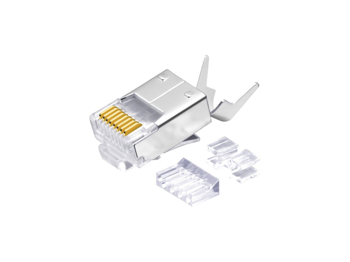 Feldstecker ROLINE kurze Bauform RJ45/s Kat.6A 0.94…1.1mmØ transparent