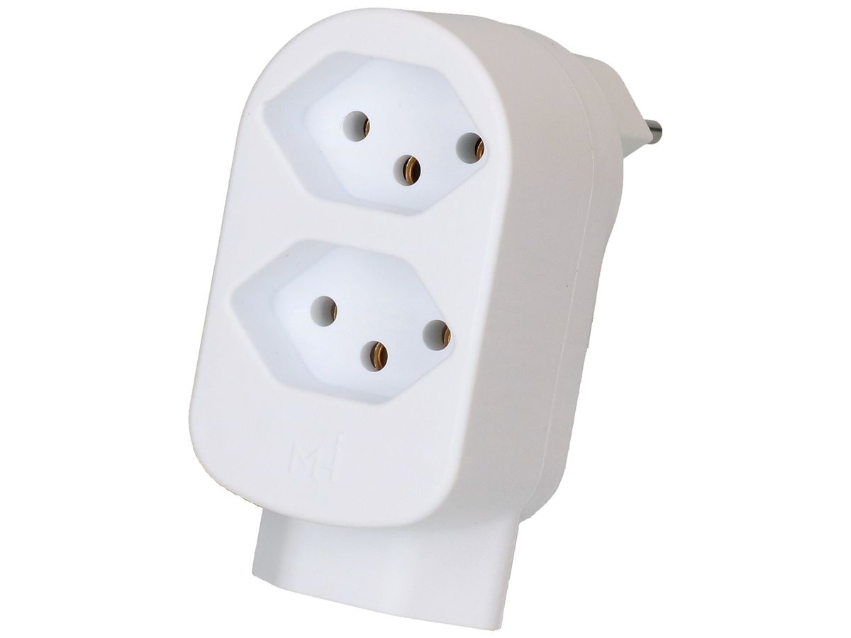 Mehrfach-Stecker MAX HAURI ADAPT SPLIT 10A 3×T13 ws