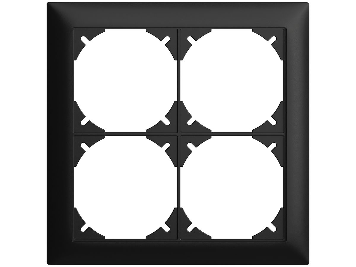 Abdeckrahmen EDIZIOdue 2×2 schwarz