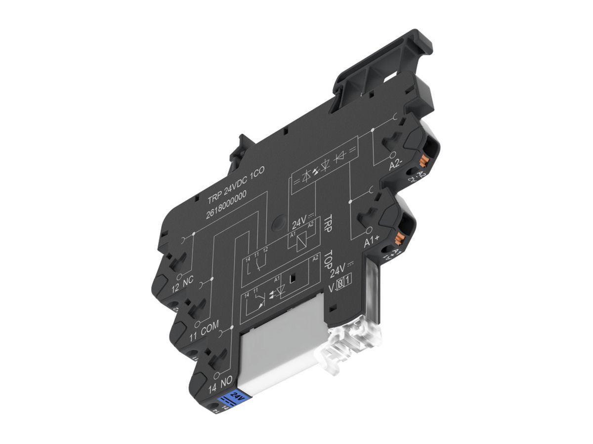 Relaiskoppler WM TRP 24VDC LED grün 1W 250VAC 6A, PUSH IN