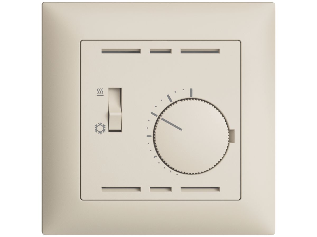 UP-Thermostat EDIZIOdue, mit Schalter Heizen/Kühlen, Tiefe 34mm, 88×88mm, crema