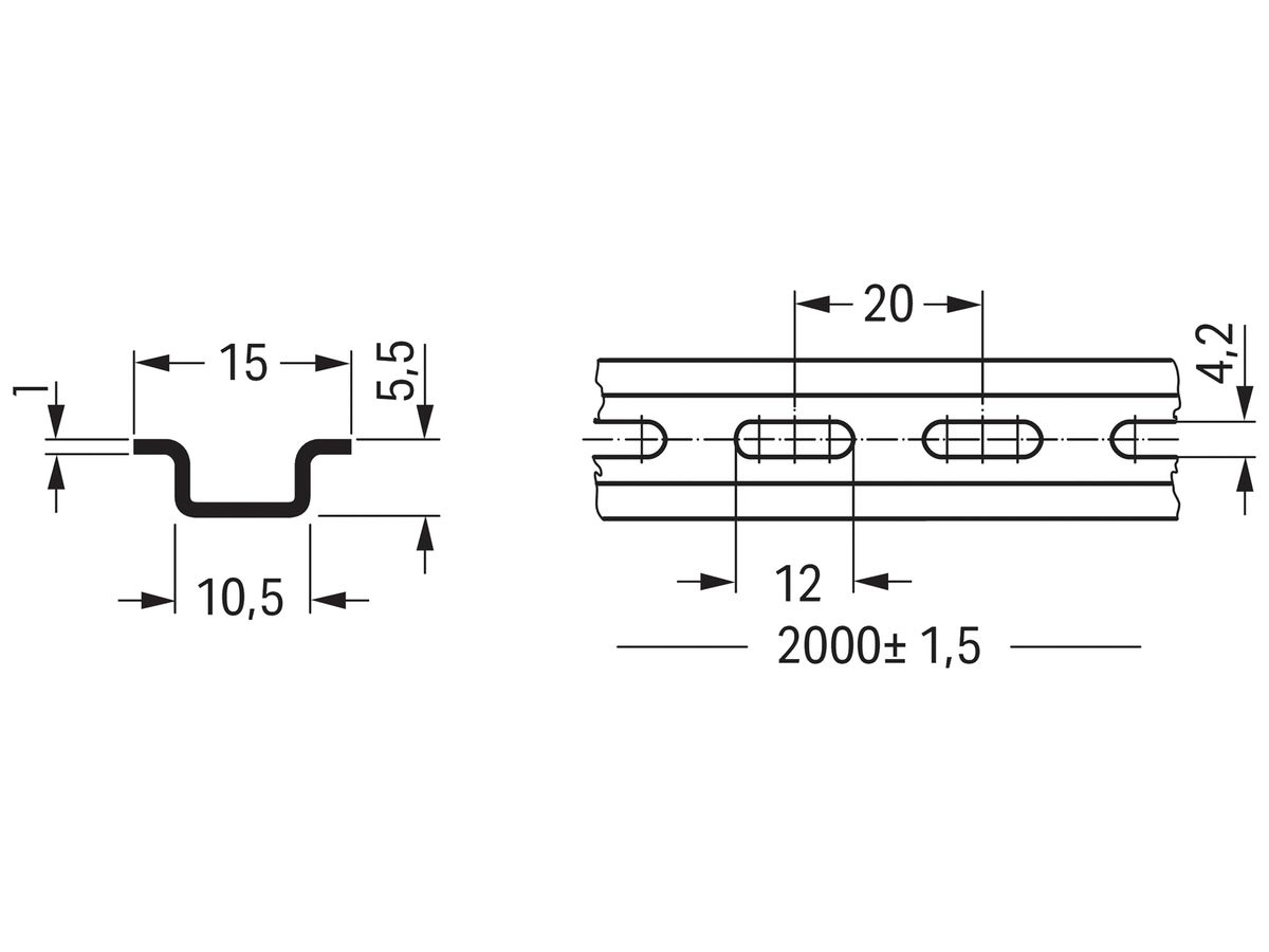 Profilschiene WAGO 15×5.5×1