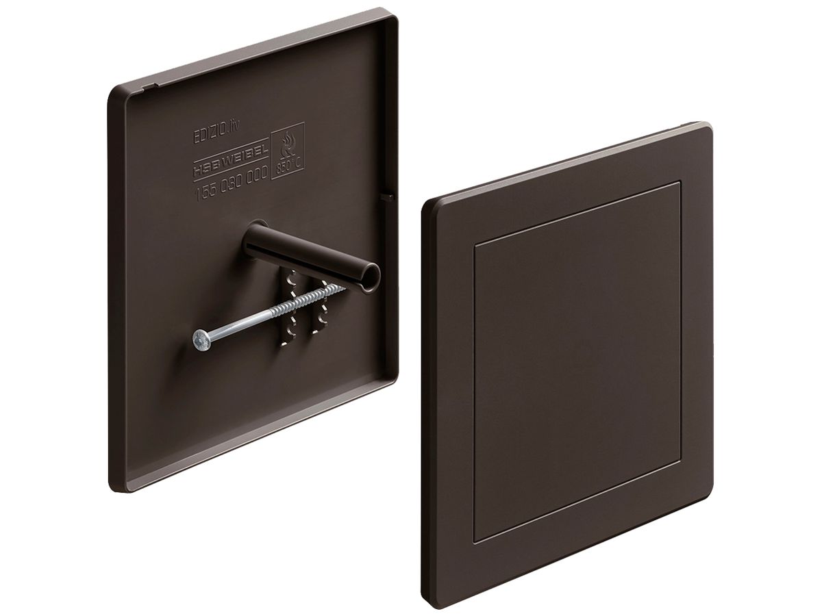 Steckdeckel HSB Weibel 130×130mm Design EDIZIO.liv Kunststoff umbra
