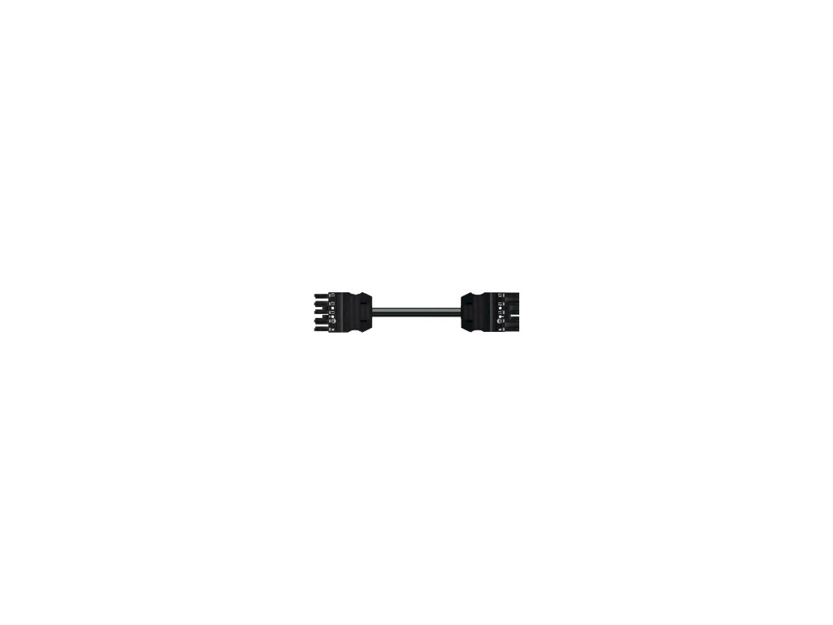 Verbindungsleitung WAGO 5×2.5mm² Buchse/Stecker 1m schwarz