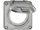 Oberteil ELEMENT SNAPFIX® mit Klappdeckel für Steckdosen IP20 Ø53mm alu