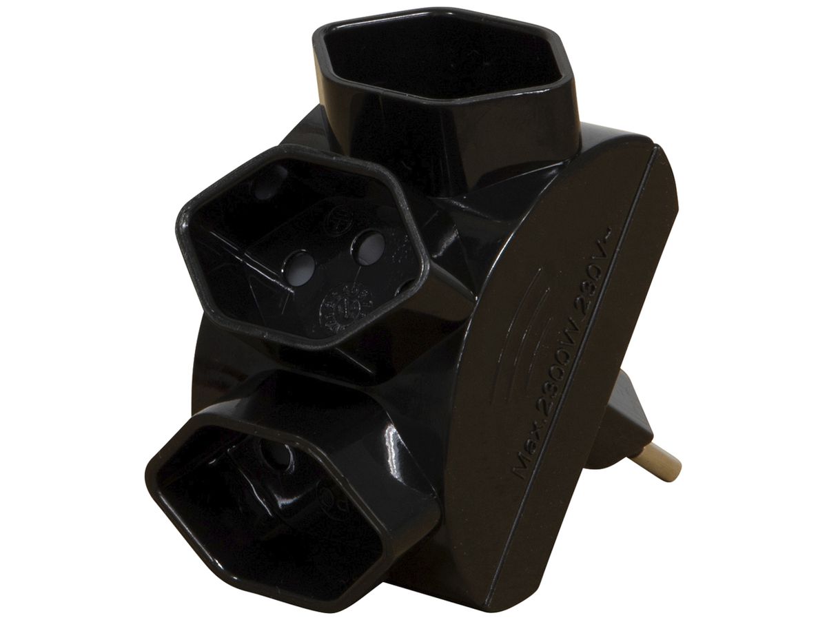 Abzweigstecker Brennenstuhl 3×T13 schwarz