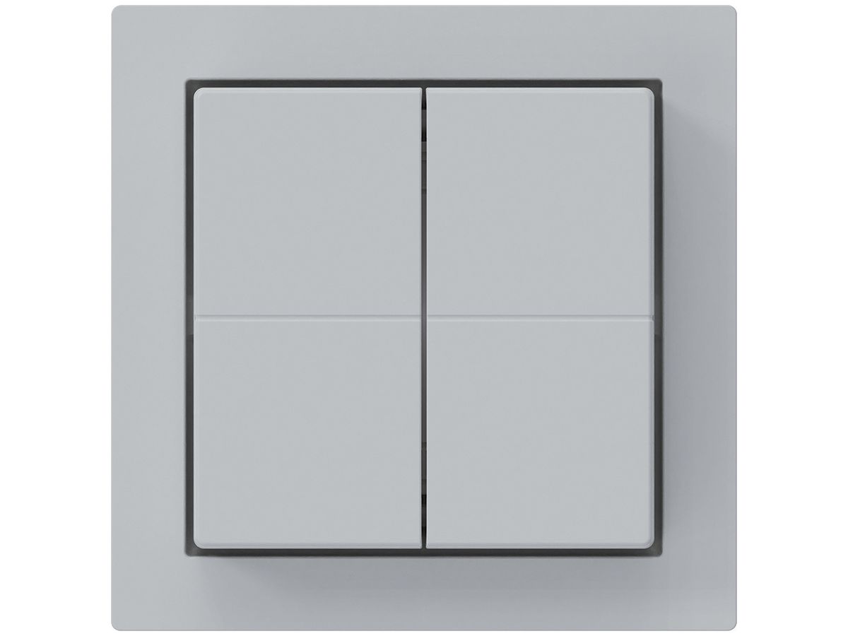 Frontset zu Funktaster Friends of Hue KAL, 60×60mm, mit Knopf, hellgrau