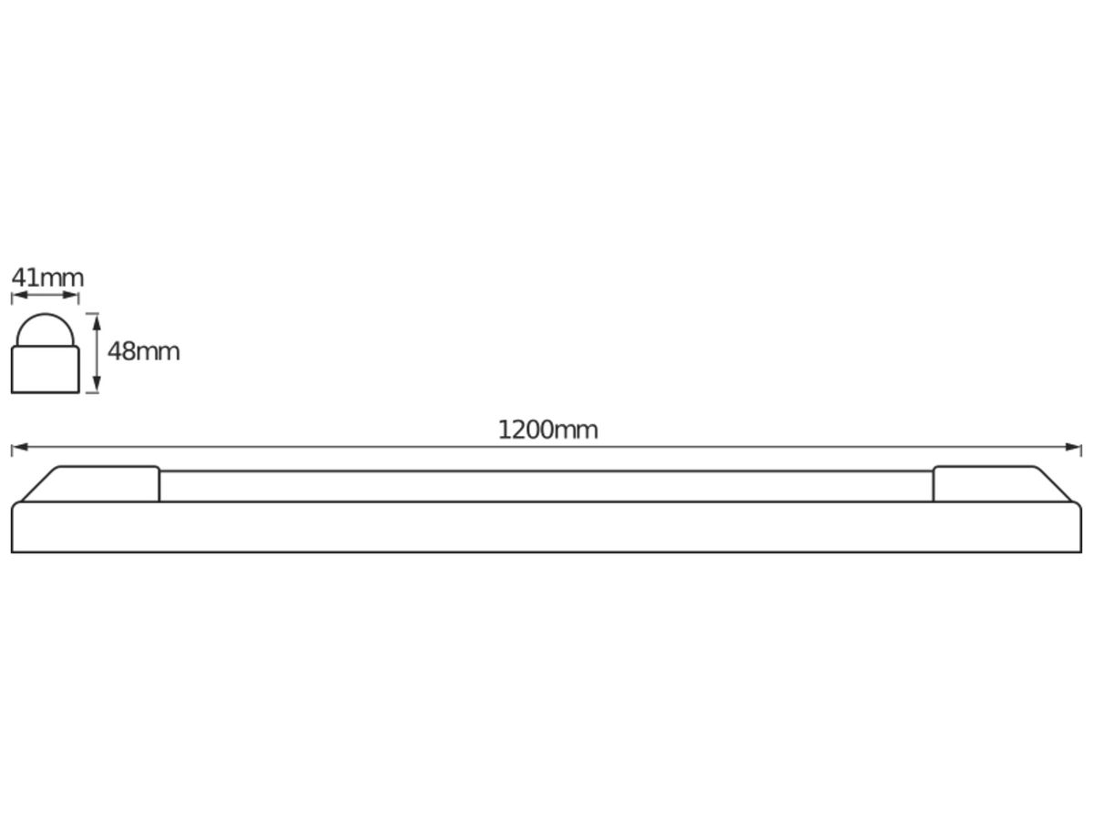 LED-Lichtleiste LDV LED POWER BATTEN 25W 2700lm 4000K 1200mm weiss