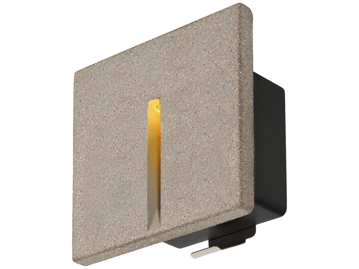 EB-LED-Wandleuchte SLV CONCRETO 3.2W 15lm 830 IP65 100×100mm grau gerade