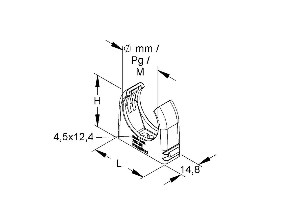 Klemmschelle RO-Clip M25 hellgrau halogenfrei