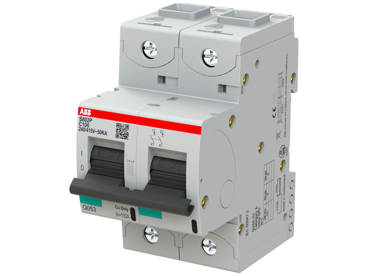 Leitungsschutzschalter ABB S802P-C100 2P 400V C-100A 50kA 3TE